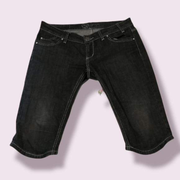 Phard Italian Black Denim Crop Jeans sz 30 - Picture 1 of 10
